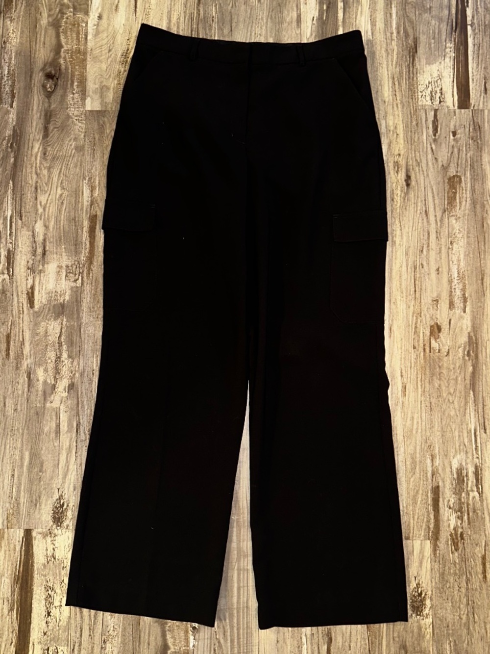 Express Black Stretch 'High Rise Trouser' Cargo Straight Leg-16R